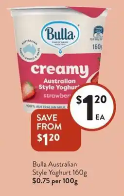 Foodworks Bulla Australian Style Yoghurt offer