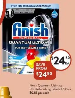 Foodworks Finish Quantum Ultimate Pro Dishwashing Tablets 46 Pack offer