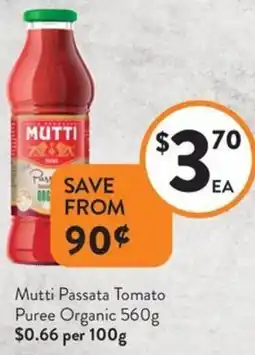Foodworks Mutti Passata Tomato Puree Organic offer