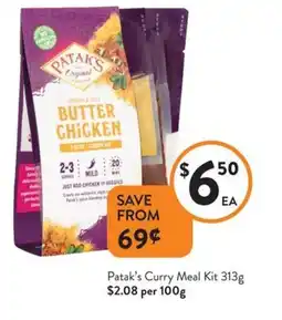 Foodworks Patak's Curry Meal Kit offer