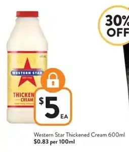 Foodworks Western Star Thickened Cream offer