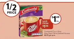 Foodworks Continental Cup-a-Soup Asian Style 2 Serve Selected Varieties offer