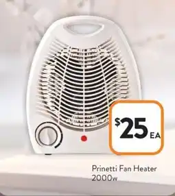 Foodworks Prinetti Fan Heater 2000w offer
