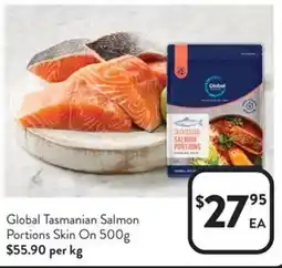 Foodworks Global Tasmanian Salmon Portions Skin On offer