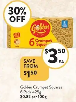 Foodworks Golden Crumpet Squares 6 Pack offer