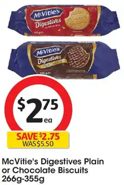 Coles McVitie's Digestives Plain or Chocolate Biscuits offer