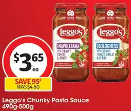 Coles Leggo's Chunky Pasta Sauce offer