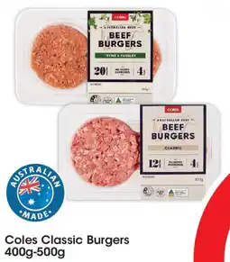 Coles Coles Classic Burgers offer