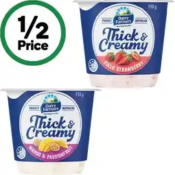 Woolworths Dairy Farmers Thick & Creamy Yoghurt 140-150g β From the Fridge offer