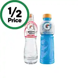 Woolworths Gatorade Sports Drink or G-Active Flavoured Water 600ml offer