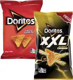 Coles Doritos or XXL Corn Chips 150g-170g offer
