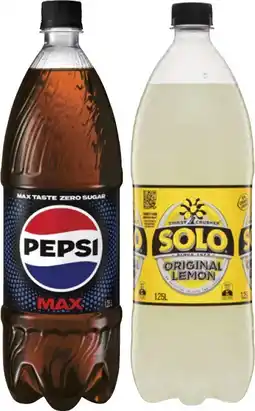 Coles Pepsi or Solo Soft Drink 1.25 Litre offer