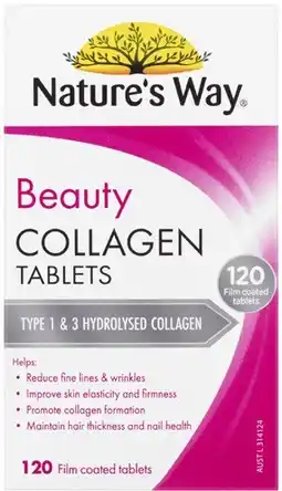 Coles Nature's Way Beauty Collagen Tablets 120 Pack^ offer