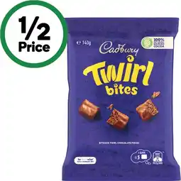 Woolworths Cadbury Chocolate Bites 120-150g offer