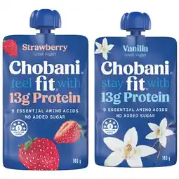 Woolworths Chobani Fit High Protein Yogurt Pouch 140g β From the Fridge offer
