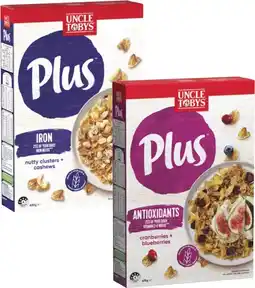 Coles Uncle Tobys Plus Cereal 620g-705g offer