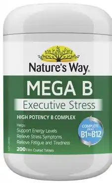 Coles Nature's Way Mega B Executive Stress Tablets 200 Pack offer