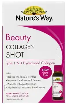 Coles Nature's Way Beauty Collagen Shot 50mL x10 Pack offer