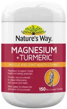 Coles Nature's Way Magnesium + Turmeric Tablets 150 Pack offer