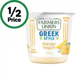 Woolworths Farmers Union Greek Style Yogurt Varieties 150g – From the Fridge offer