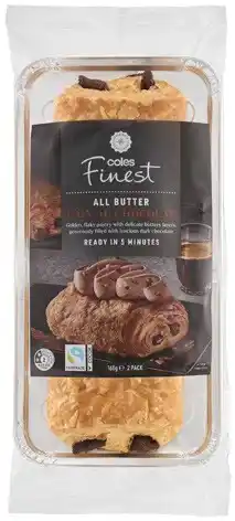 Coles NEW Coles Finest All Butter Pain Au Chocolat 2 Pack 160g offer