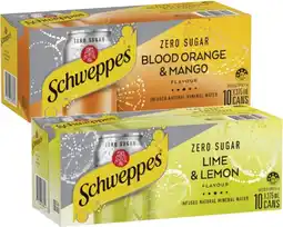 Coles Schweppes Infused Sparkling Water 10x375mL offer