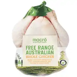 Woolworths Macro Free Range Australian Fresh Whole Plain RSPCA Approved Chicken offer