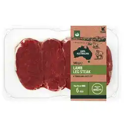 Woolworths Australian Lamb Leg Steaks 540g offer