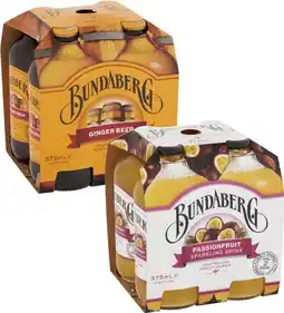 Coles Bundaberg Brewed Soft Drink 4x375mL offer