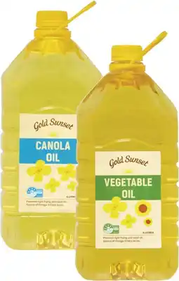 Coles Gold Sunset Canola or Vegetable Oil 4 Litre offer