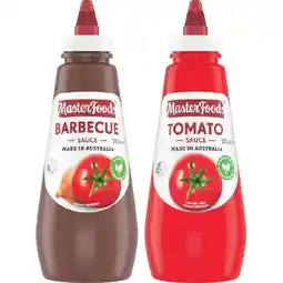 Woolworths MasterFoods Tomato or Barbecue Sauce 475-500ml offer