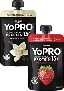 Coles Danone Yopro Protein Yoghurt Pouch 150g offer