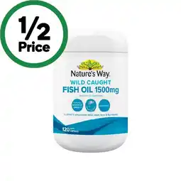 Woolworths Nature’s Way Wild Caught Fish Oil 1500mg Capsules Pk 120 offer