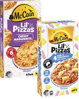 Coles McCain Lil Pizzas 4 Pack 380g-400g offer