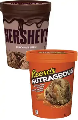 Coles Hershey's or Reese's Ice Cream Tub 1 Litre offer
