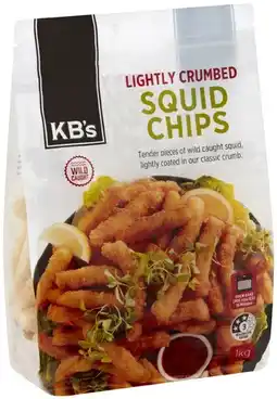 Coles KB's Tender Squid Chips Lightly Crumbed 1kg offer