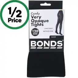 Woolworths Bonds Comfy Tops Very Opaque Tights Black Pk 1 offer