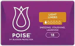 Coles Poise Light Liners 18 Pack offer