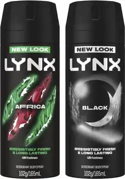 Coles Lynx Antiperspirant Deodorant or Body Spray 165mL offer