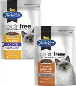 Coles Fussy Cat Grainfree Dry Cat Food 500g offer