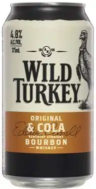Coles Wild Turkey & Cola Cans 4x375mL offer