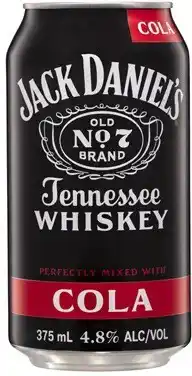Coles Jack Daniels & Cola Cans 10x375mL offer