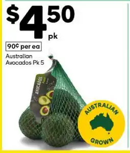 Woolworths Australian Avocados Pk 5 offer