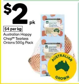 Woolworths Australian Happy Chop Tearless Onions 500g Pack offer