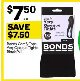 Woolworths Bonds Comfy Tops Very Opaque Tights Black Pk1 offer