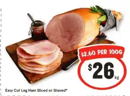 IGA Easy Cut Leg Ham Sliced or Shaved offer