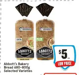 IGA Abbott's Bakery Bread 680-800g Selected Varieties offer