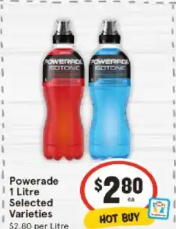 IGA Powerade 1 Litre Selected Varieties offer