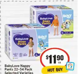 IGA BabyLove Nappy Pants 22-34 Pack Selected Varieties offer