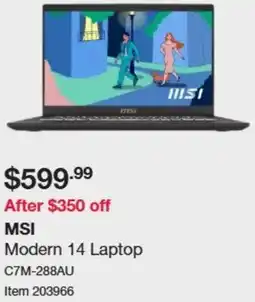 Costco MSI Modern 14 Laptop offer